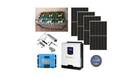 Αυτόνομο φωτοβολταϊκό πακέτο Top Solar για εξοχική κατοικία με 2βολτες μπαταρίες