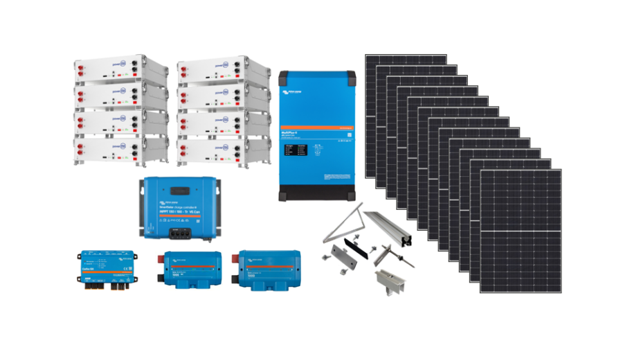 Πακέτο αυτόνομου φωτοβολταϊκού για εξοχικές οικίες Max Solar με μπαταρίες λιθίου